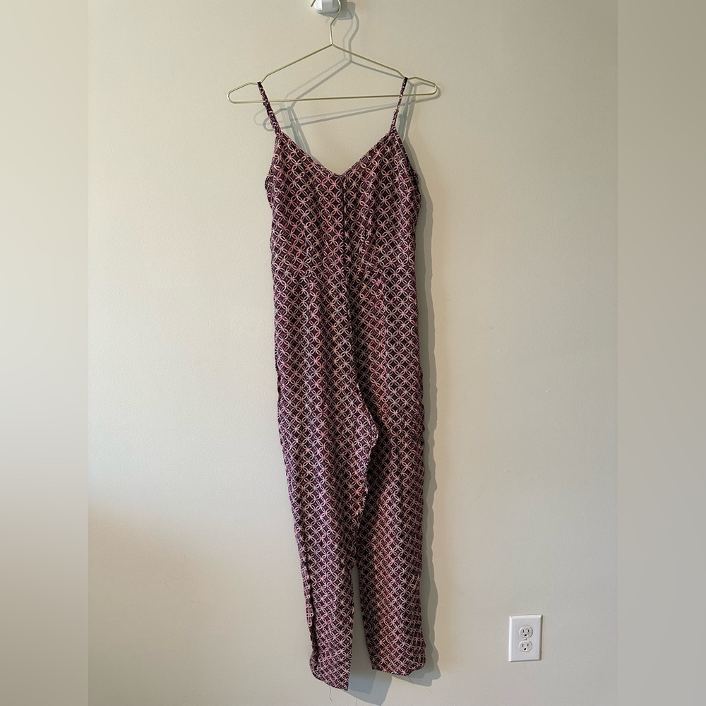 Miss Selfridge Pink and Black Patterned Jumpsuit size US 6
